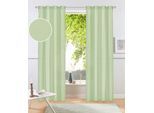 Vorhang OTTO HOME "Raja mit Ösen, 2er Pack, blickdicht, Topseller" Gr. 1, grün (hellgrün), B:140cm H:145cm, Polyester, Recyceltes Material, Gardinen, Vorhang, einfarbig, Einfache Montage, Pflegeleicht, Ösen, 2 er Pack, uni