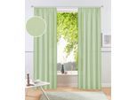 Vorhang OTTO HOME "Raja, Gardinen mit Kräuselband, Vorhänge Wohnzimmer" Gr. 4, grün (hellgrün), B:140cm H:245cm, Polyester, Recyceltes Material, Gardinen, Vorhang, 2er-Set, Bestseller, einfarbig, modern, pflegeleicht, Mikrofaser