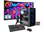 GAMEMAX Gaming-PC-Komplettsystem "MegaDeal Draco XD 2841 AMD Ryzen 7 9700X 32GB DDR5 1TB SSD RTX 5070Ti", Energieeffizienz: F, grün (schwarz), Microsoft Windows 11 Home (64 Bit), 32 GB RAM 1.000 GB SSD, Computer_Komplettsysteme, Windows 11, DDR5 RAM + MSI MAG 342CQR E2 Curved Monitor 86cm (34"), Gaming-PC-Komplettsystem