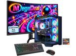 GAMEMAX Gaming-PC-Komplettsystem "MegaDeal HYPE-A BK 2838 AMD Ryzen 5 9600X 16GB DDR5 1TB SSD RTX 5070", Energieeffizienz: F, schwarz, Microsoft Windows 11 Home (64 Bit), 16 GB RAM 1.000 GB SSD, Computer_Komplettsysteme, Windows 11, DDR5 RAM + MSI MAG 342CQR E2 Curved Monitor 86cm (34"), Gaming-PC-Komplettsystem