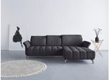Ecksofa OTTO HOME "Fresh L-Form", grau (dunkelgrau), B:281cm H:79cm T:185cm, 98% Polyester 2% Polyamid, Sofas, Ecksofa, Federkern, wahlweise Kopfteilverstellung und motorischer Vorziehsitz