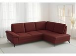 Ecksofa SIT & MORE "Chelsea Leder L-Form, B:249 cm, inkl. Armteil- & Sitztiefenverstellung", merlot, B:249cm H:89cm T:190cm, Sofas, Ecksofa, optional mit Schlaffunktion und Bettkasten