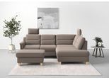 Ecksofa SIT & MORE "Farö L-Form", grau (taupe), B:251cm H:90cm T:187cm, Sofas, Ecksofa, inklusive Federkern, wahlweise mit Schlaffunktion und Bettkasten