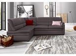 Ecksofa SIT & MORE "Pisa L-Form", braun (mokka), B:245cm H:89cm T:161cm, NaturLEDER (echtes Rindsleder), Korpus in Kunstleder SOFTLUX;Luxus-Microfaser (90% Polyester, 10% Polyamid);Struktur (100% Polyester);Luxus-Microfaser ALTARA NUBUCK (100% Polyester), Sofas, Ecksofa, mit Federkern, wahlweise mit Schlaffunktion