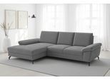 Ecksofa SIT & MORE "Chelsea L-Form, B: 264 cm, mit Armteil-& Sitztiefenverstellung", grau (anthrazit), B:264cm H:89cm T:174cm, 100% Polyester, Sofas, Ecksofa, optional Schlaffunktion und Bettkasten