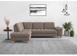 Ecksofa SIT & MORE "Westham L-Form", grau (taupe), B:261cm H:88cm T:179cm, 90% Polyester 10%Polyamid, Sofas, Ecksofa, mit Ottomane, mit oder ohne Schlaffunktion, Bettkasten, Verstellung