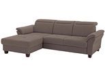 Ecksofa OTTO HOME "Solvei L-Form", braun, B:255cm H:104cm T:185cm, Struktur (100% Polyester);Luxus-Microfaser Lederoptik (100% Polyester);Luxus-Microfaser ALTARA NUBUCK (100% Polyester), Sofas, Ecksofa, mit Recamierenabschluß und Sitztiefenverstellung