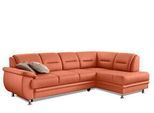 Ecksofa SIT & MORE "Mailand L-Form, B: 250 cm", orange (terrakotta), B:250cm H:85cm T:164cm, Luxus-Kunstleder;Kunstleder Softlux;NaturLEDER (echtes Rindleder)/Korpus passendes Kunstleder Softlux;Luxus-Microfaser Altara Nubuck (100% Polyester), Sofas, Ecksofa, optional Schlaffunktion,Ottomane,inkl 5 Jahre Herstellergarantie