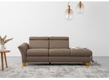 Recamiere OTTO HOME "Lindgren", braun (nuss), B:206cm H:84cm T:93cm, 100% Polyester, Sofas, Recamiere, wahlweise motorische TV-Funktion, Bettkasten und Kopfteilverstellung