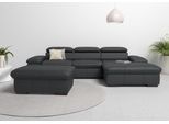 Ecksofa OTTO HOME "Alberto L-Form", schwarz, B:286cm H:73cm T:174cm, Luxus-Microfaser Lederoptik (100% Polyester);Luxus-Microfaser ALTARA NUBUCK (100% Polyester);Luxus-Microfaser weich (90% Polyester, 10% Polyamid);Microfaser Antiklederoptik, Sofas, Ecksofa, mit Kopfteilverstellung, wahlweise mit Schlaffunktion