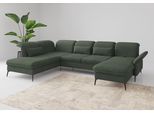 Wohnlandschaft SIT & MORE "Emely, inkl. Sitztiefenverstellung", grün (jungle), B:359cm H:92cm T:231cm, 90% Polyester, 10% Polyamid, Sofas, Wohnlandschaft, wahlweise mit Schlaffunktion,Bettkasten,Kopf- & Armteilverstellung