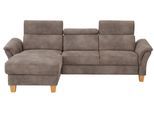 Ecksofa OTTO HOME "Conville L-Form", braun (savannah), B:256cm H:84cm T:167cm, 100% Polyester, Sofas, Ecksofa, Federkern, wahlweise mit Schlaffunktion und Bettkasten bzw. Stauraum