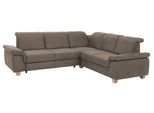 Ecksofa HOME AFFAIRE "Dalia L-Form", braun (savannah), B:256cm H:83cm T:236cm, Luxus-Microfaser Florence (100% Polyester);Luxus-Microfaser weich (90% Polyester, 10% Polyamid);Webstoff (100% Polyester), Sofas, Ecksofa, mit Federkernpolsterung, wahlweise mit Schlaffunktion, Bettkasten