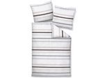 Bettwäsche JANINE "J. D.87101 09", grau (taupegrau), B/L: 155cm x 200cm, 1 Stk., 1 Stk., Mako-Satin, B/L: 80cm x 80cm, Mako-Satin, Obermaterial: 100% Baumwolle, Bettwäsche, Bettwäsche, mit Reißverschluss