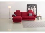Ecksofa OTTO HOME "Westerland L-Form", rot (bordeaux), B:252cm H:90cm T:162cm, 100% Polyester, Sofas, Ecksofa, Federkern-Polsterung, wahlweise mit Schlaffunktion, Bettkasten