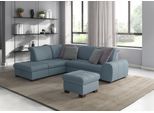 Ecksofa SIT & MORE "Luxor L-Form", blau (hellblau), B:259cm H:82cm T:224cm, Luxus-Microfaser ALTARA NUBUCK (100% Polyester);Soft clean (98% Polyester, 2% Polyamid);Struktur fein (100% Polyester), Sofas, Ecksofa, wahlweise mit Schlaffunktion, Stauraum und Kopfteilverstellung