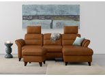 Ecksofa SIT & MORE "Mellum L-Form", braun (haselnuss), B:250cm H:87cm T:163cm, 100% Polyester, Sofas, Ecksofa, Federkern, optional Schlaffunktion, Bettkasten & Armteilfunktion