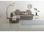 Ecksofa OTTO HOME "Westerland L-Form", braun (latte), B:238cm H:90cm T:213cm, 100% Polyester, Sofas, Ecksofa, Federkern-Polsterung, wahlweise mit Schlaffunktion, Bettkasten