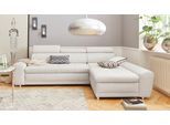 Ecksofa SIT & MORE "Riva L-Form", beige (linen), B:272cm H:92cm T:169cm, Flachgewebe (100% Polyester);Luxus-Microfaser (100% Polyester);Struktur (100% Polyester), Sofas, Ecksofa, inklusive Kopteilverstellung, wahlweise mit Schlaffunktion
