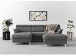 Ecksofa SIT & MORE "Marano L-Form", grau, B:257cm T:166cm, 98% Polyester, 2% Polyamid, Sofas, Ecksofa, inklusive Kopfteilverstellung, optional Schlaffunktion & Bettkasten