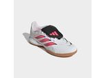 Fußballschuh ADIDAS PERFORMANCE "PREDATOR LEAGUE KIDS, UMSCHLAGBARE ZUNGE", Mädchen, Gr. 34, cloud weiß, solar turbo, core schwarz, Synthetik, Schuhe Fußballschuh, für Hallenboden, für Jugendliche & Kinder