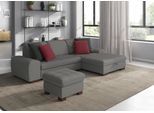 Ecksofa SIT & MORE "Luxor L-Form", grau, B:275cm H:82cm T:173cm, Luxus-Microfaser ALTARA NUBUCK (100% Polyester);Soft clean (98% Polyester, 2% Polyamid);Struktur fein (100% Polyester), Sofas, Ecksofa, wahlweise mit Schlaffunktion, Bettkasten und Kopfteilverstellung