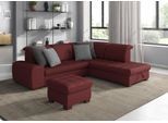 Ecksofa SIT & MORE "Luxor L-Form", rot (bordeaux), B:259cm H:82cm T:224cm, Luxus-Microfaser ALTARA NUBUCK (100% Polyester);Soft clean (98% Polyester, 2% Polyamid);Struktur fein (100% Polyester), Sofas, Ecksofa, wahlweise mit Schlaffunktion, Stauraum und Kopfteilverstellung