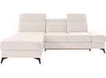 Ecksofa OTTO HOME "Cardiz L-Form", beige (natur), B:246cm H:83cm T:173cm, Webstoff (100% Polyester);Luxus-Microfaser Paris (90% Polyester/10% Polyamid);Struktur fein (100% Polyester);Samtoptik (100% Polyester), Sofas, Ecksofa, inkl.Kopfteilverstellung und Federkern wahlweise mit Schlaffunktion