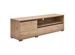 Carryhome Lowboard , Anthrazit, Eichefarben , Kunststoff , 2 Schublade(n) Schubladen , 180x55x48 cm , Beimöbel erhältlich , Wohnzimmer, TV Möbel, Lowboards