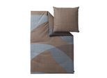 Bettwäsche BUGATTI "Satinbettwäsche bugatti", braun (braun, grau), B/L: 140cm x 200cm, 1 Stk., 1 Stk., Mako-Satin, B/L: 90cm x 70cm, 2, Mako-Satin, Obermaterial: 100% Baumwolle, Bettwäsche, Bettwäsche, mit modernem Formenspiel