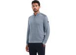 No Excess Pullover half zip plated structure dusty blue