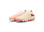 Fußballschuh PUMA "FUTURE 9 MATCH FGAG WNS", Damen, Gr. 42,5, sugarot almond, puma weiß, ultra rot, puma schwarz, Synthetik, Schuhe Fußballschuh, für Rasen- und Kunstrasenplätze