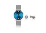 Quarzuhr AMELIA PARKER "SAG3-2", blau (silber), Armbanduhren, Damen, Quarzuhr