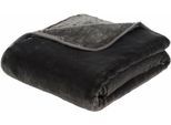 Wohndecke GÖZZE "Premium Cashmere Feeling", grau (anthrazit), B:130cm L:170cm, Polyester, Wohndecken, Wohndecke, mit premium Cashmere Feeling, Kuscheldecke