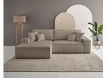 Ecksofa OTTO HOME "FINNLEY Cord, L-Form 257 cm, Schlafsofa", grau (taupe), B:267cm H:85cm T:167cm, Bezugstoff 100% PES ;Gramatur 400g/qm +/- 5%, Sofas, Ecksofa, mit Bettkasten, in Bouclé, Struktur fein und Mega Cord