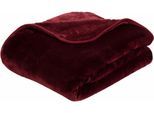 Wohndecke GÖZZE "Premium Cashmere Feeling", rot (bordeaux), B:180cm L:220cm, Polyester, Wohndecken, Wohndecke, mit premium Cashmere Feeling, Kuscheldecke