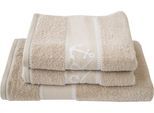 Duschtuch DYCKHOFF "Maritim, Voyage", beige (greige), B:70cm L:140cm, Frottier, Obermaterial: 100% Baumwolle, Handtücher