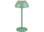 LED Außen-Tischleuchte REALITY LEUCHTEN "RICARDO Tischleuchte (Stück)", grün (pistazie), H:30cm Ø:13,5cm, Leuchten, Outdoor Akku Tischlampe Pilzdesign, USB-C, 4-fach Touch Dimmer, IP54