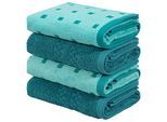 Handtuch OTTO HOME "Regona, Handtücher 50x100cm, flauschig und weich, 500gr/m²", blau (blau, petrol), B:50cm L:100cm, Frottier, Obermaterial: 100% Baumwolle, Handtücher, Premium Handtücher mit Bordüre, Set, 100% Baumwolle, 5 Jahre Garantie