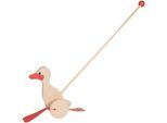 Schiebestab GOKI "Schiebetier Ente Holz", beige (natur), Nachziehspielzeug, BabyB:10,8cm H:65cm T:21cm, Holz, B:10,8cm H:65cm T:21cm