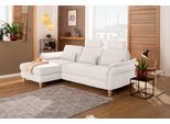 Ecksofa HOME AFFAIRE "Palace L-Form", beige (natur), B:266cm H:89cm T:164cm, Struktur fein (100% Polyester);Struktur (100% Polyester);Luxus-Microfaser Lederoptik (100% Polyester), Sofas, Ecksofa, incl. Sitztiefenverstellung, wahlweise mit Schlaffunktion und Stauraum