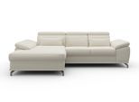 Ecksofa SIT & MORE "Cabrio L-Form, B: 295 cm, mit Sitztiefen-, Arm- & Kopfteilverstellung", beige (linen), B:295cm H:87cm T:180cm, 100% Polyester, Sofas, Ecksofa, 2 Nierenkissen, Federkern, optional Schlaffunktion und Stauraum