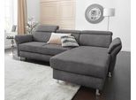 Ecksofa SIT & MORE "Avignon L-Form", grau (anthrazit), B:259cm H:97cm T:172cm, Flachgewebe (90% Polyester, 10% Polyamid);Luxus-Microfaser (100% Polyester);Struktur (100% Polyester), Sofas, Ecksofa, Kopfteilverstellung, wahlweise mit Schlaffunktion und Bettkasten