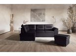 Ecksofa COTTA "Leandra L-Form", schwarz, Sofas, B/H/T: 250cm x 88cm x 90cm, Leder PAMPAS, Ottomane links,mit Bettfunktion,mit Bettkasten, NaturLEDER: Bitte beachten Sie, dass Lederbezüge mehr Nähte aufweisen als Stoffbezüge.;Kunstleder Softlux;NaturLEDER (echtes Rindsleder) in Sitz und Rücken.;Luxus-Microfaser (100% Polyester), Ecksofa, wahlweise mit Schlaffunktion & Bettkasten, B:250cm H:88cm T:9