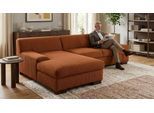 Ecksofa OTTO HOME "Faxxe 268 x 153 cm, auch mit Schlaffunktion", braun (terra), B:268cm H:74cm T:153cm, 90% Polyester, 10% Nylon, Sofas, Ecksofa, aus haustierfreundlichem Pet Friendly Cord, L-Form
