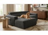 Ecksofa OTTO HOME "Ballerup 211 x 175 cm, auch mit verstellbarer Sitztiefe", grau (anthrazit), Sofas, B/H/T: 211cm x 80cm x 175cm, Luxus-Microfaser flauschig, Recamiere links, Mit Kopfteilverstellung, 100% Polyester, Ecksofa, Kopfteile verstellbar, Pet Friendly Bezug, L-Form, B:211cm H:80cm T:175cm