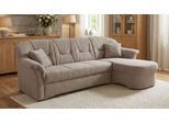 Ecksofa OTTO HOME "Langeland 232 x 146 cm, auch mit Schlaffunktion, mit Federkern, L-Form", elephant, B:232cm H:83cm T:146cm, 100% Polyester, Sofas, Ecksofa, mittelfester Sitzkomfort, aus pflegeleichtem, weichem Microfaser Bezug