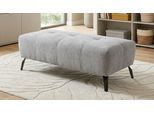 Hocker OTTO HOME "Viborg 121 x 63 cm, mit Steppungen, elegant, modern", grau (hellgrau), B:121cm H:43cm T:63cm, 100% Polyester, Hocker, Hocker, pflegeleichter Bezug, extra hohe Füße - passend für Saugroboter