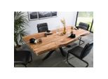 Massivmoebel24 Baumtisch, Natur, Holz, Echtholz,Sheesham, 8-Sitzer, Rechteckig, 90x77x180 cm, Esszimmer, Tische, Esstische