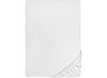 Spannbettlaken BIBERNA "THEA Baumwoll-Jersey mit Elasthan, 160 g/m²", weiß, 1 Stk., Jersey-Elasthan, 120-130x200-220 25cm, Jersey-Elasthan, Obermaterial: 97% Baumwolle, 3% Elasthan, Bettlaken, Spannbettlaken, Bettlaken für Matratzen bis 25 cm Höhe, pflegeleicht, bügelfrei